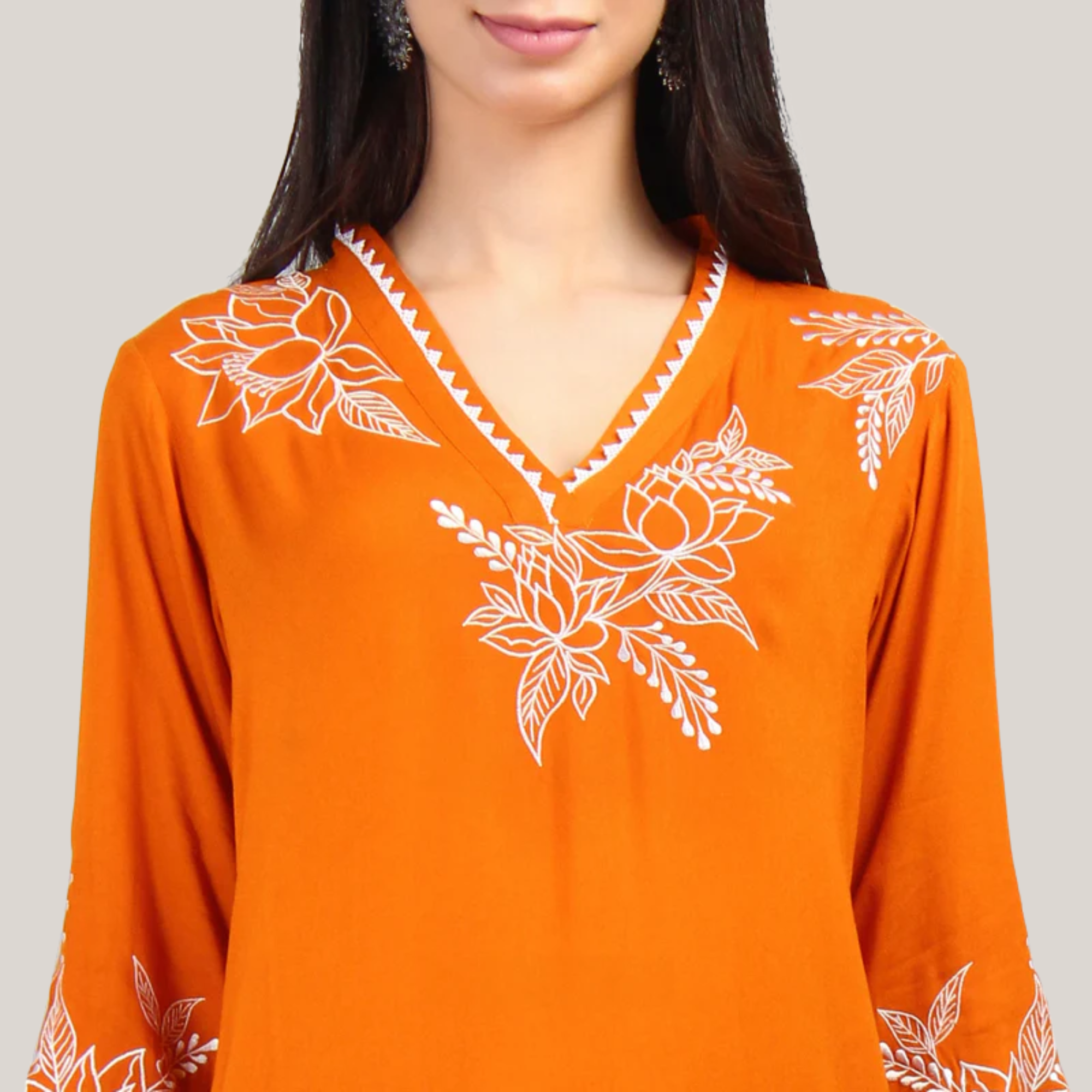 Rayon Co-ord Set With Machine Embroidery Work