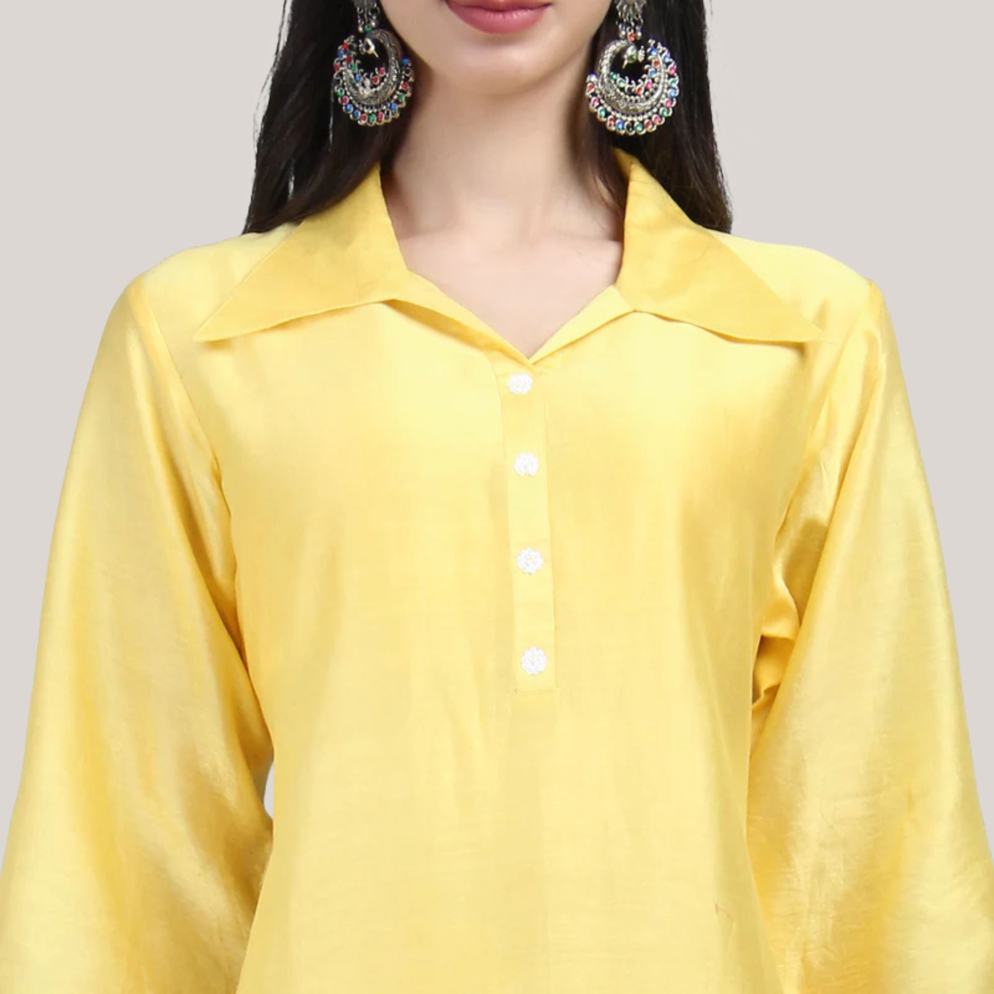 Chanderi Suit Set With Patch Handwork Embroidery