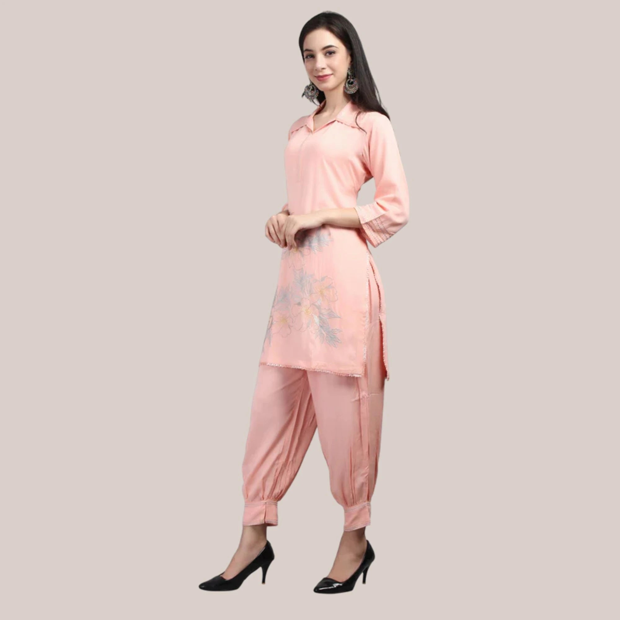 Rayon Afghani Pant Co-ord Set With Thread Work Embroideryty