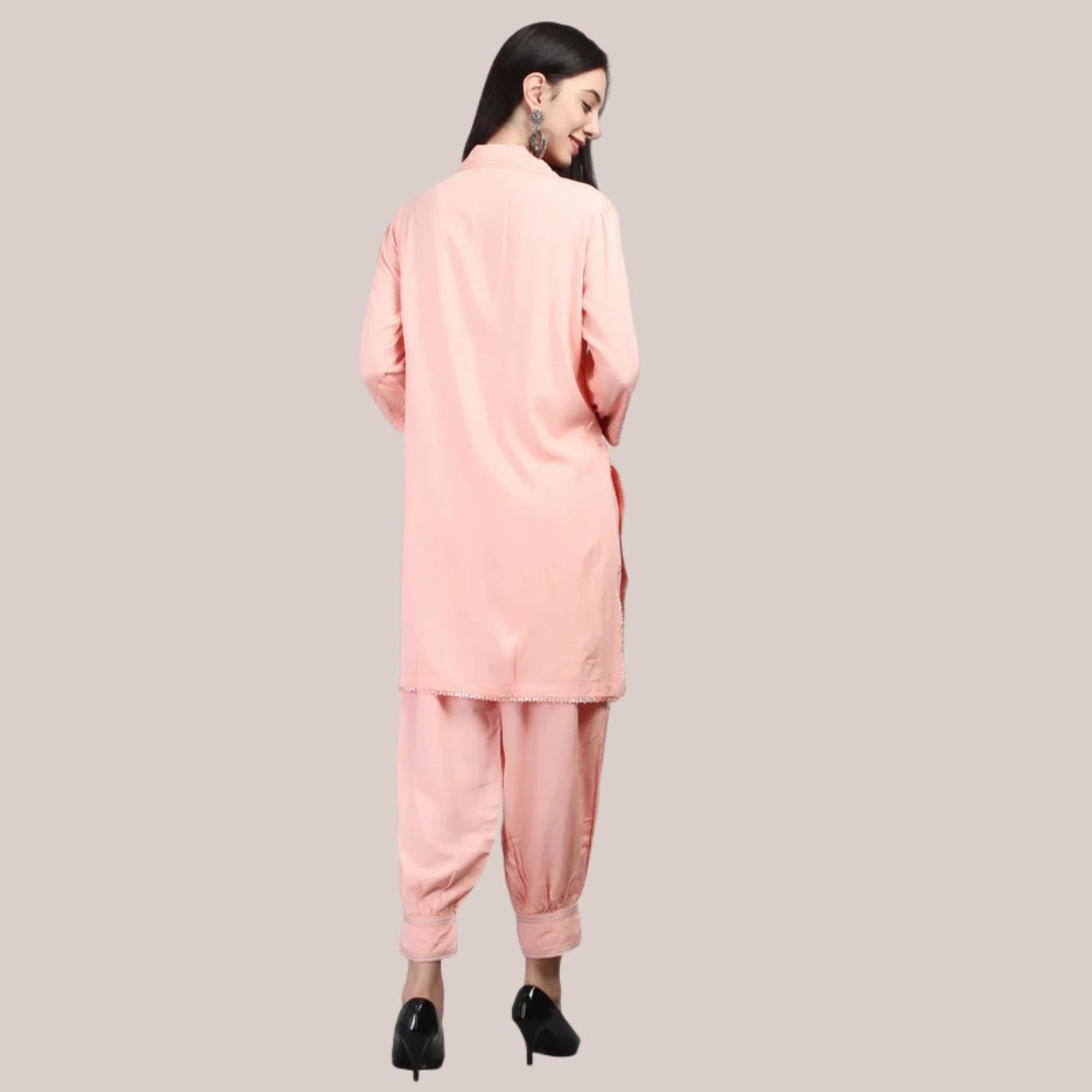 Rayon Afghani Pant Co-ord Set With Thread Work Embroideryty