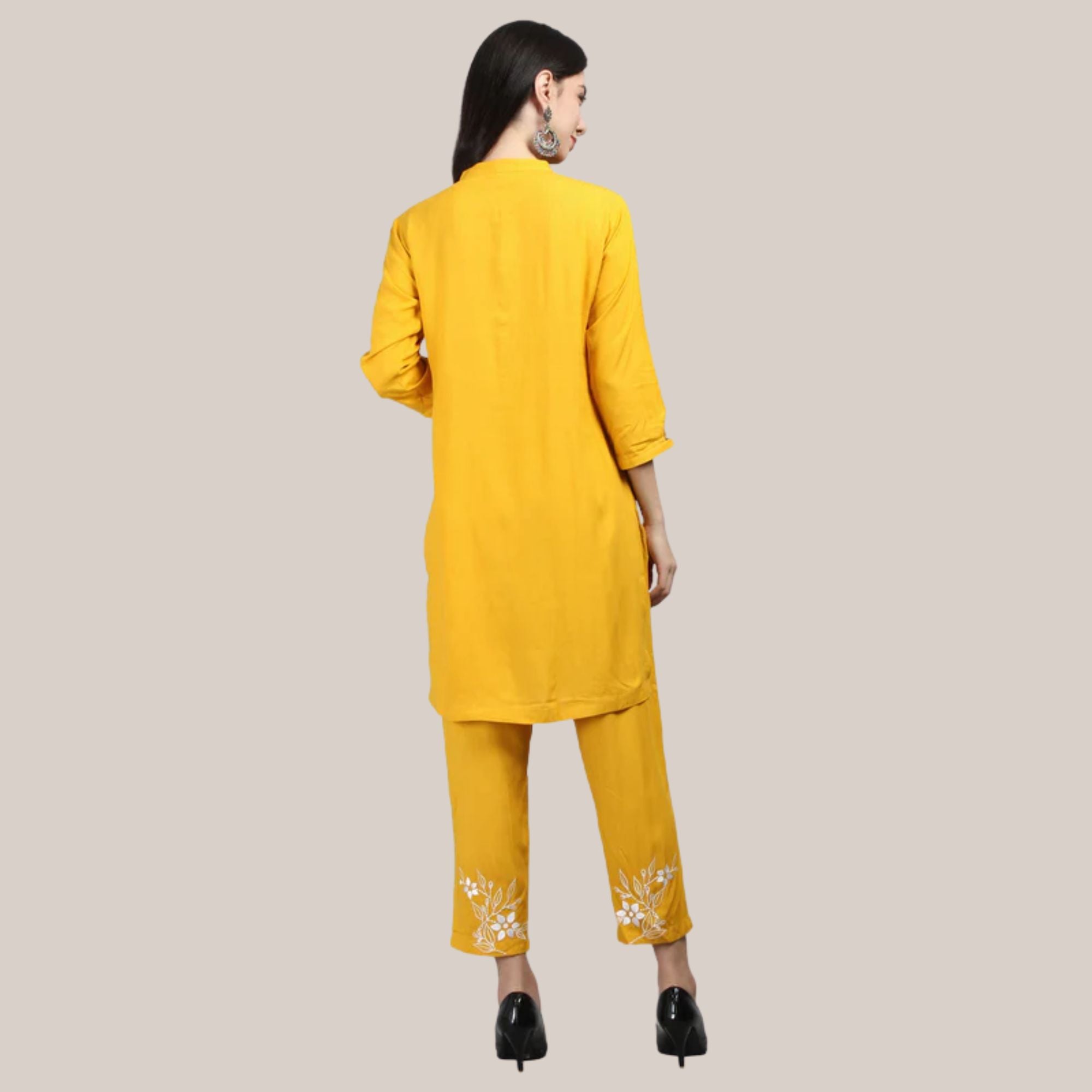 Rayon Cor-ord Set With Machine Embroidery