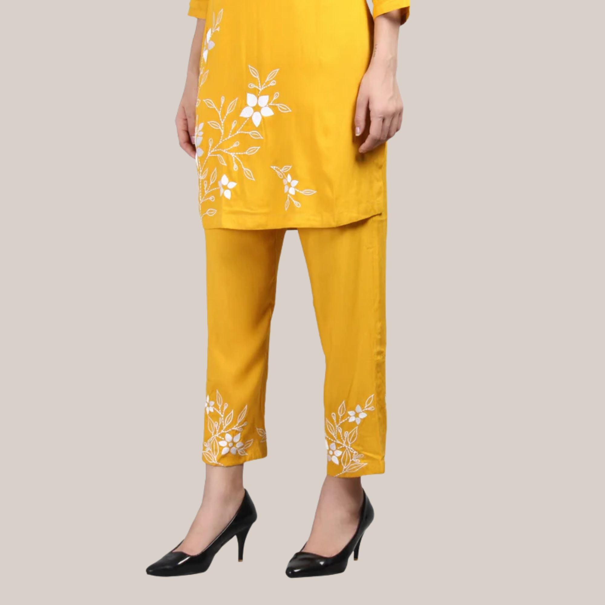Rayon Cor-ord Set With Machine Embroidery