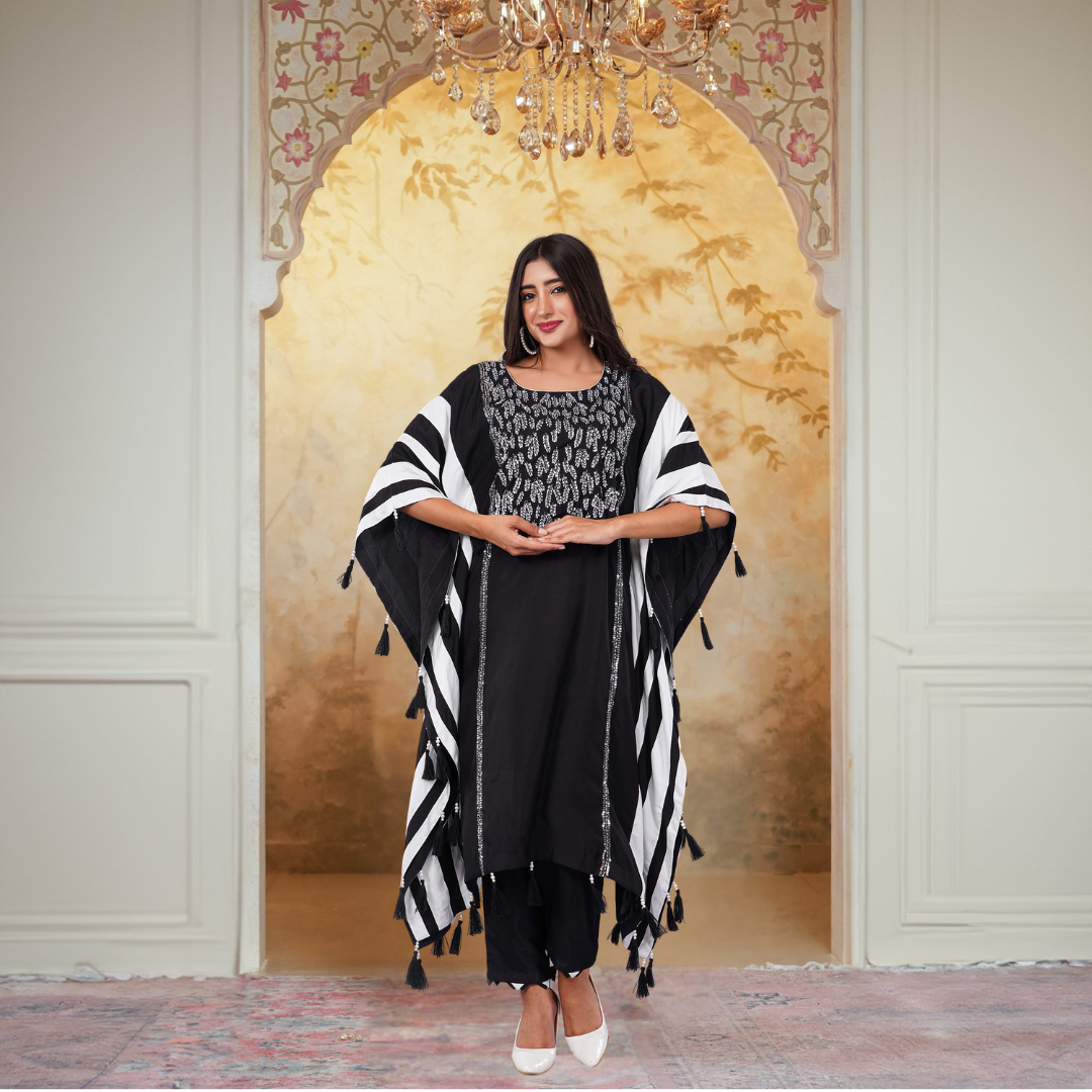 Black Kaftan-Pant Set