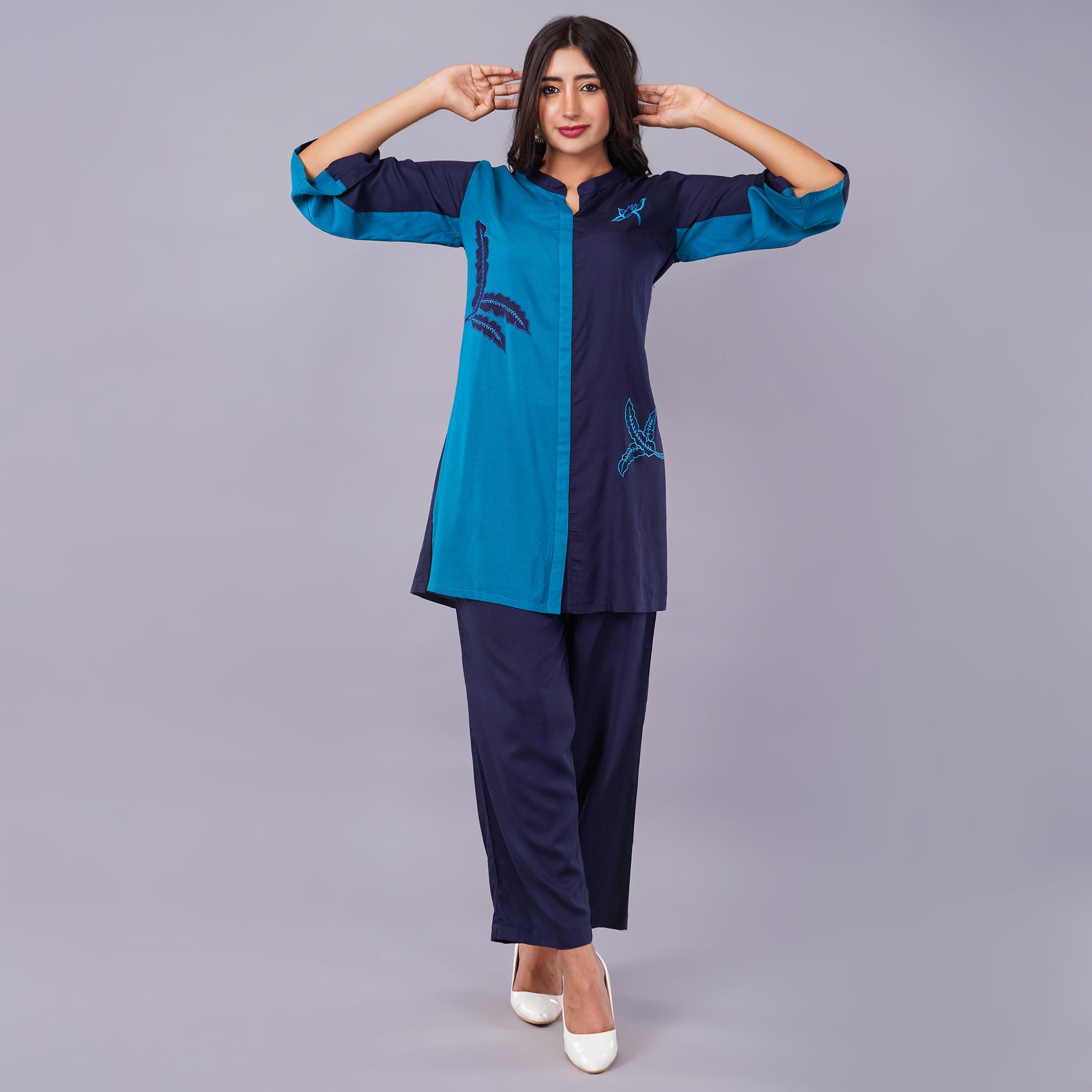 Rayon Blue Co-ordset