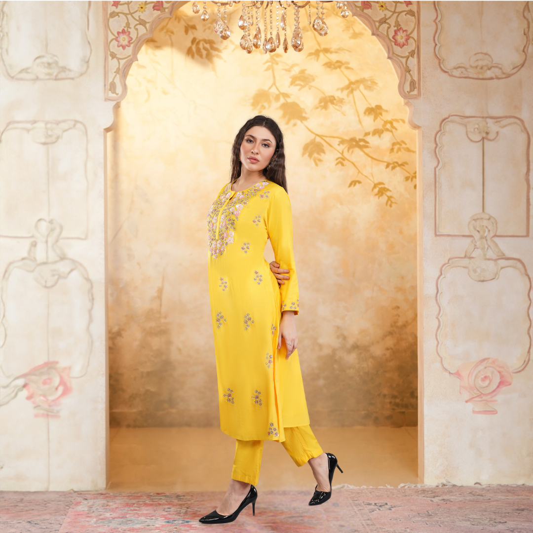 Chander Suit Set with Heavy Hand Work