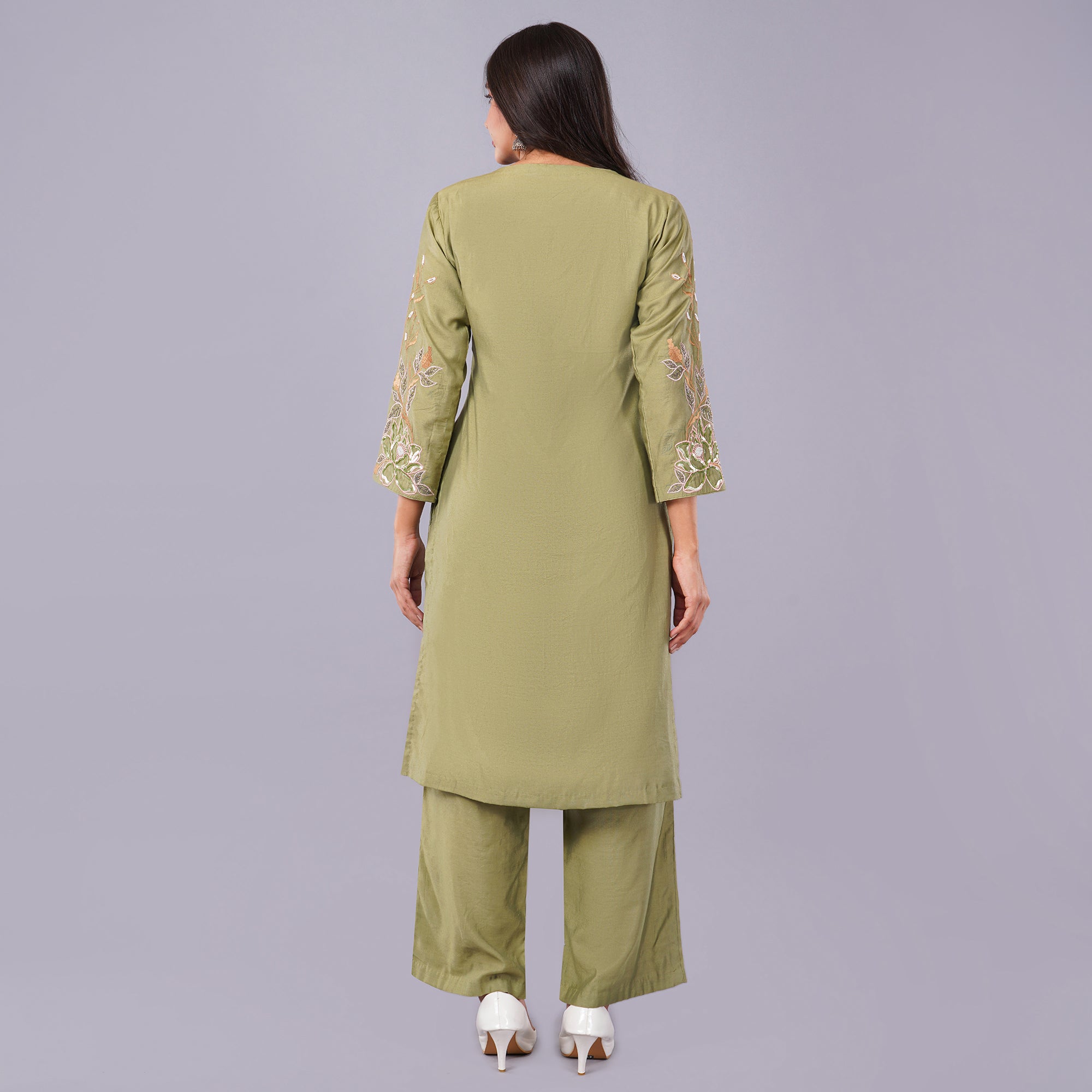 Mehndi Colour Kurti Set