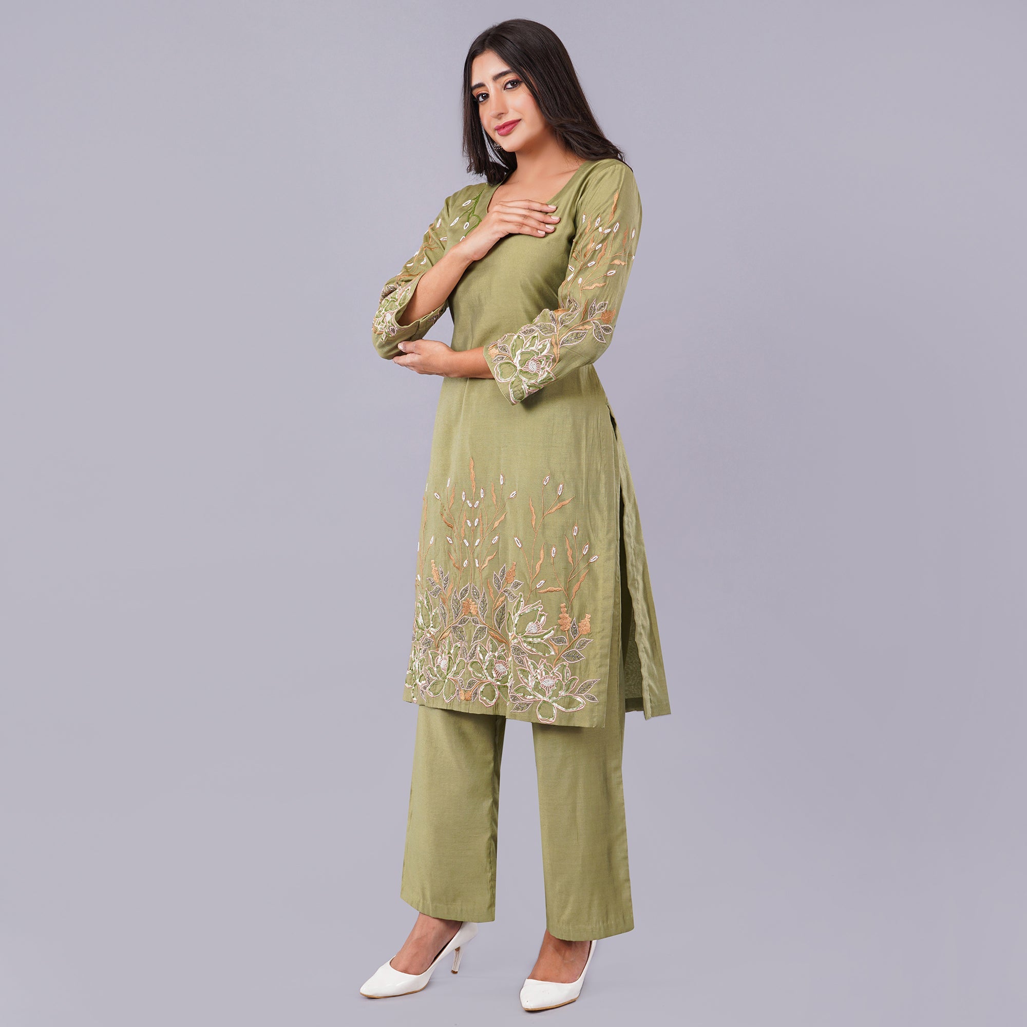 Mehndi Kurti Set