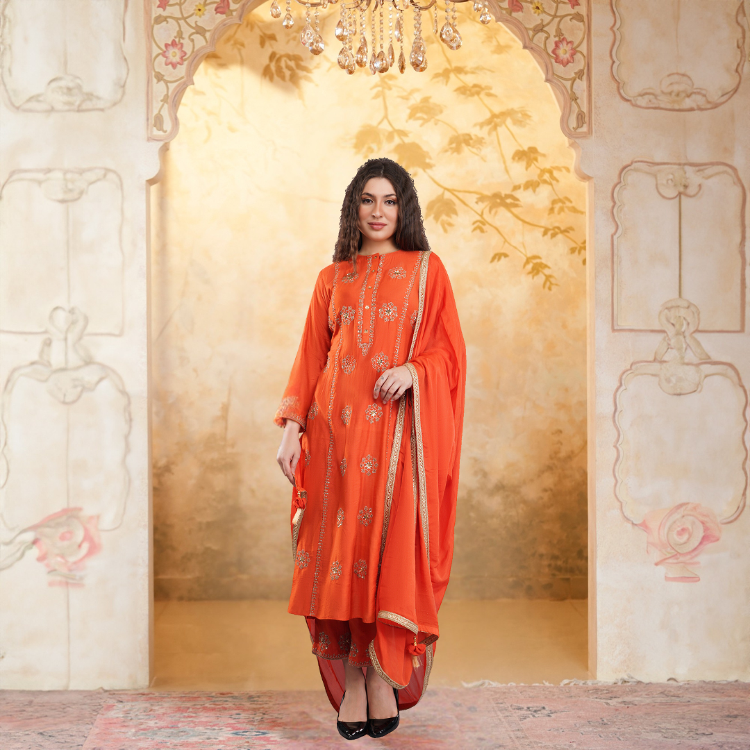 Ethnic Chanderi suit