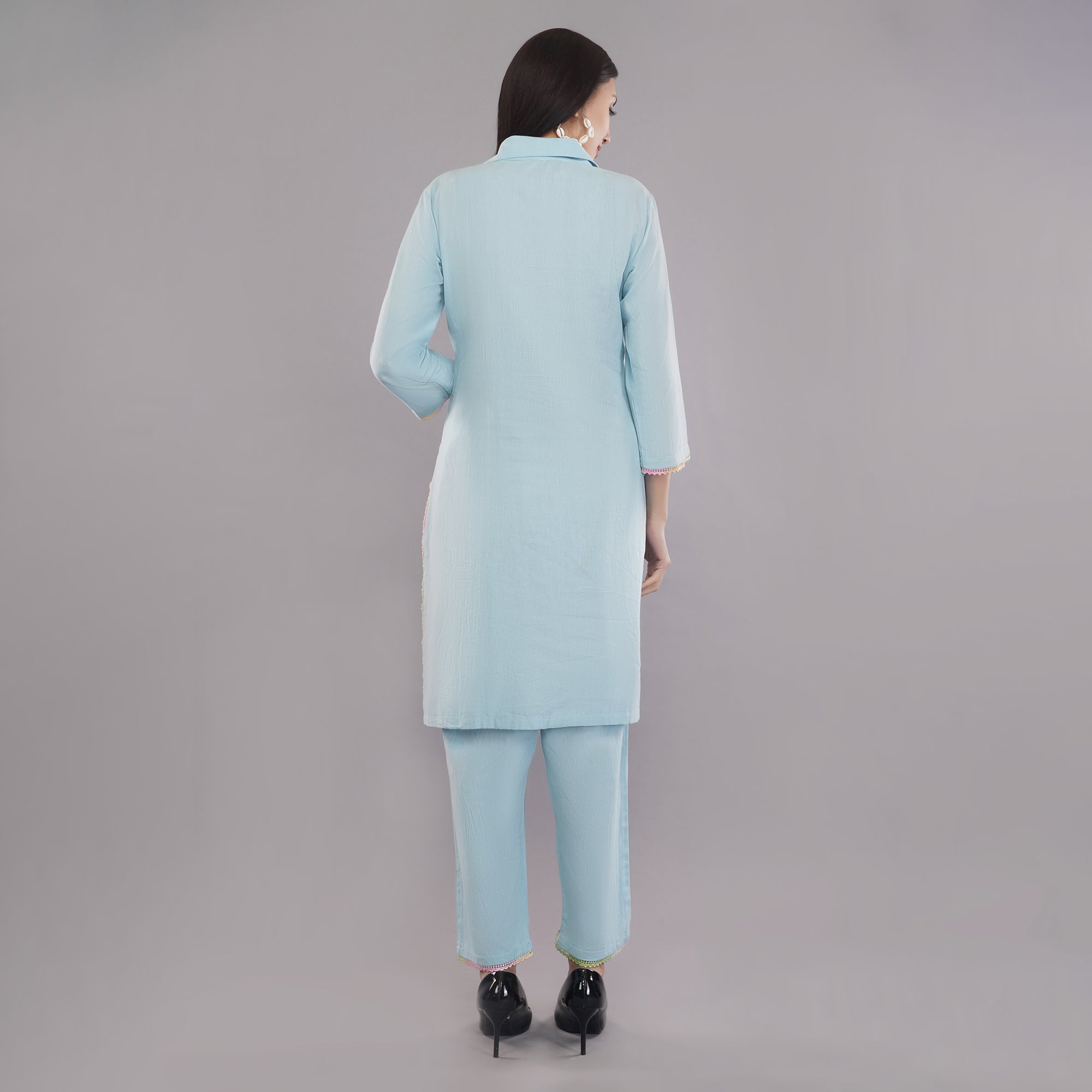 Daily wear kurti pant with machine work