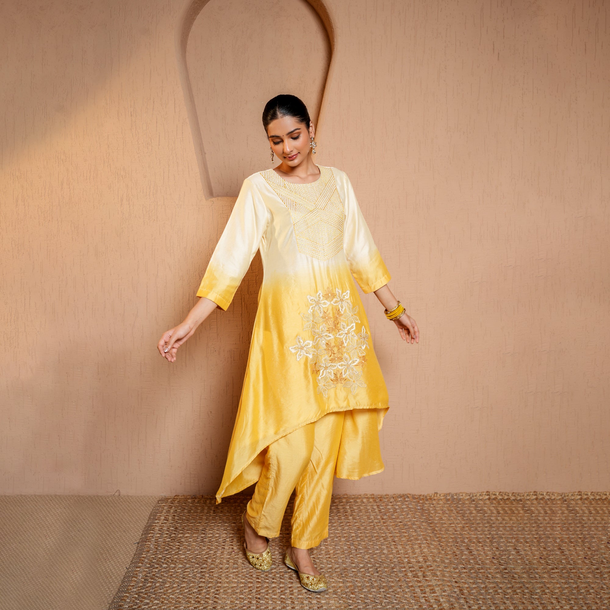 Chanderi kurta set