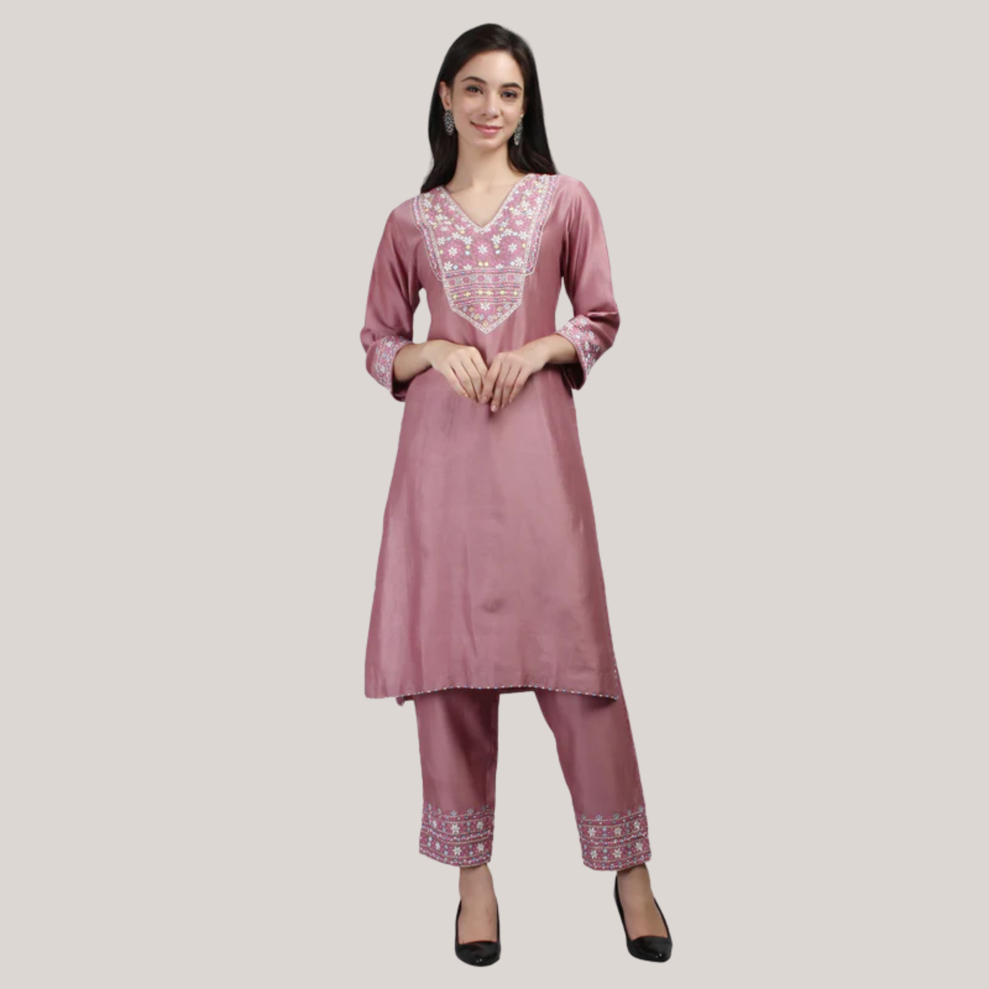 Chanderi Staright Suit Set