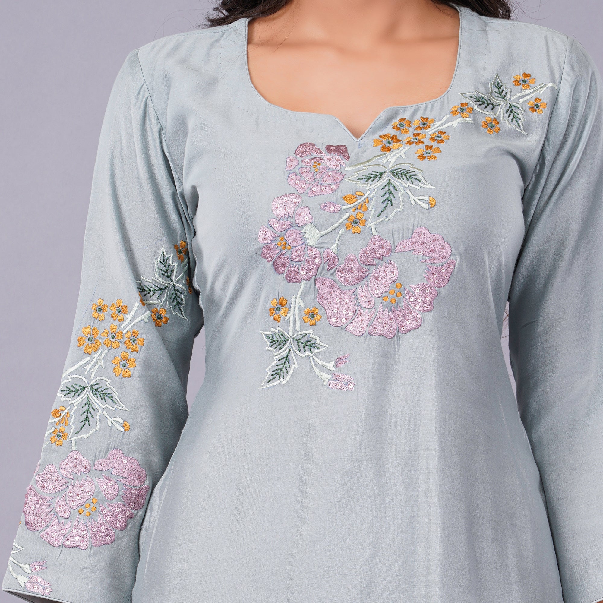 Grey_kurti_set
