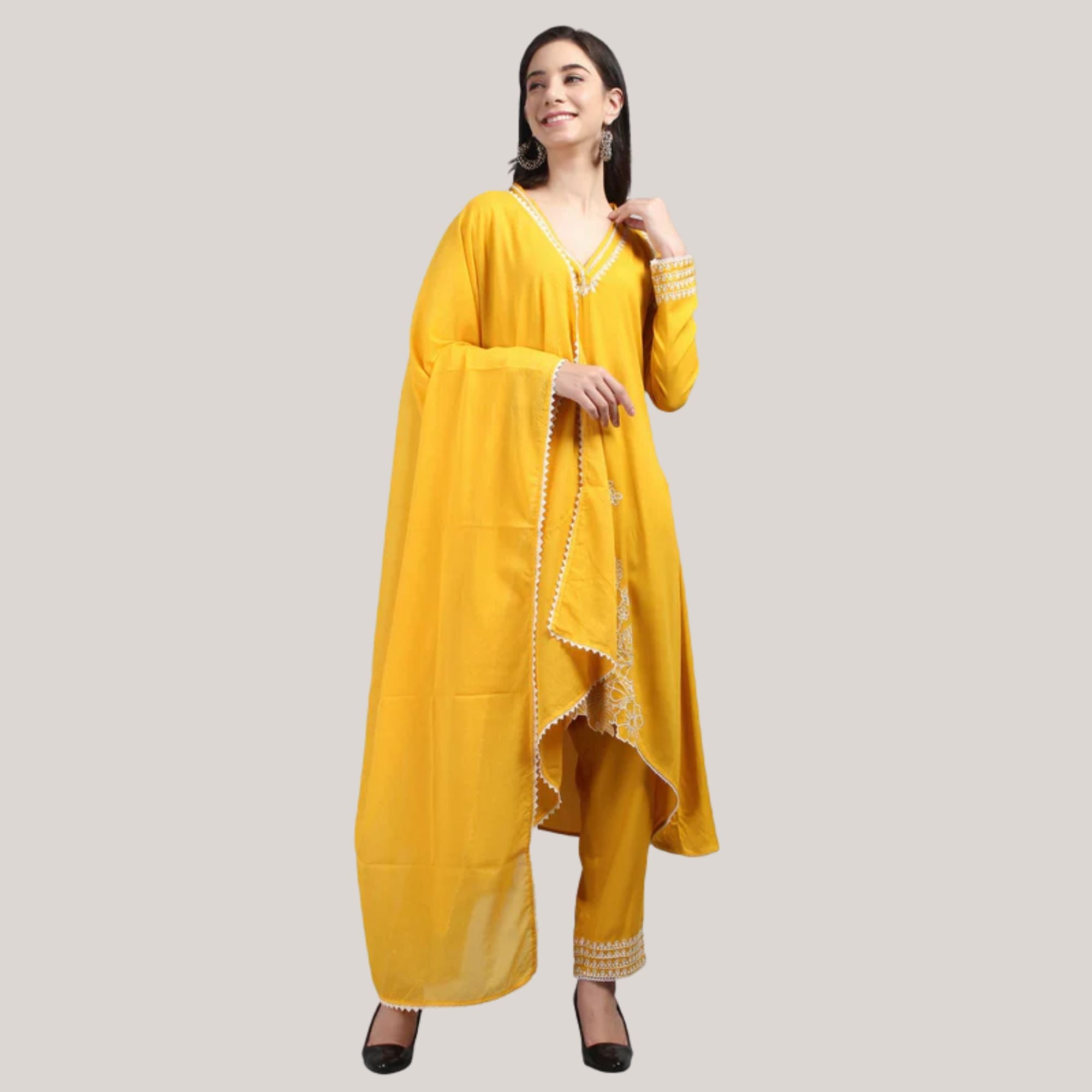 Yellow Kurta Set with Dupatta