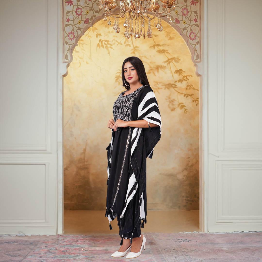 Black Kaftan-Pant Set
