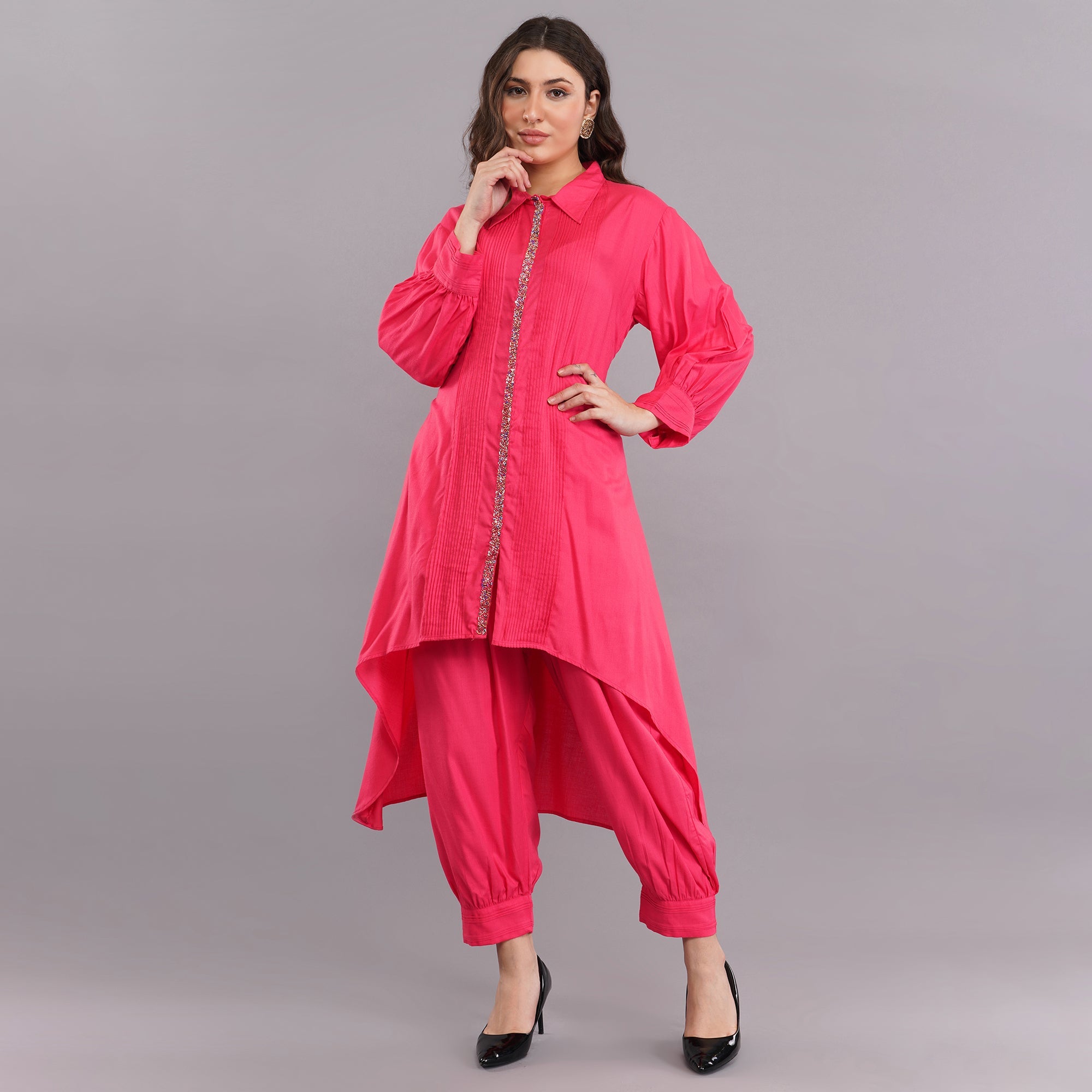 Cotton blend fabric Pink kurti