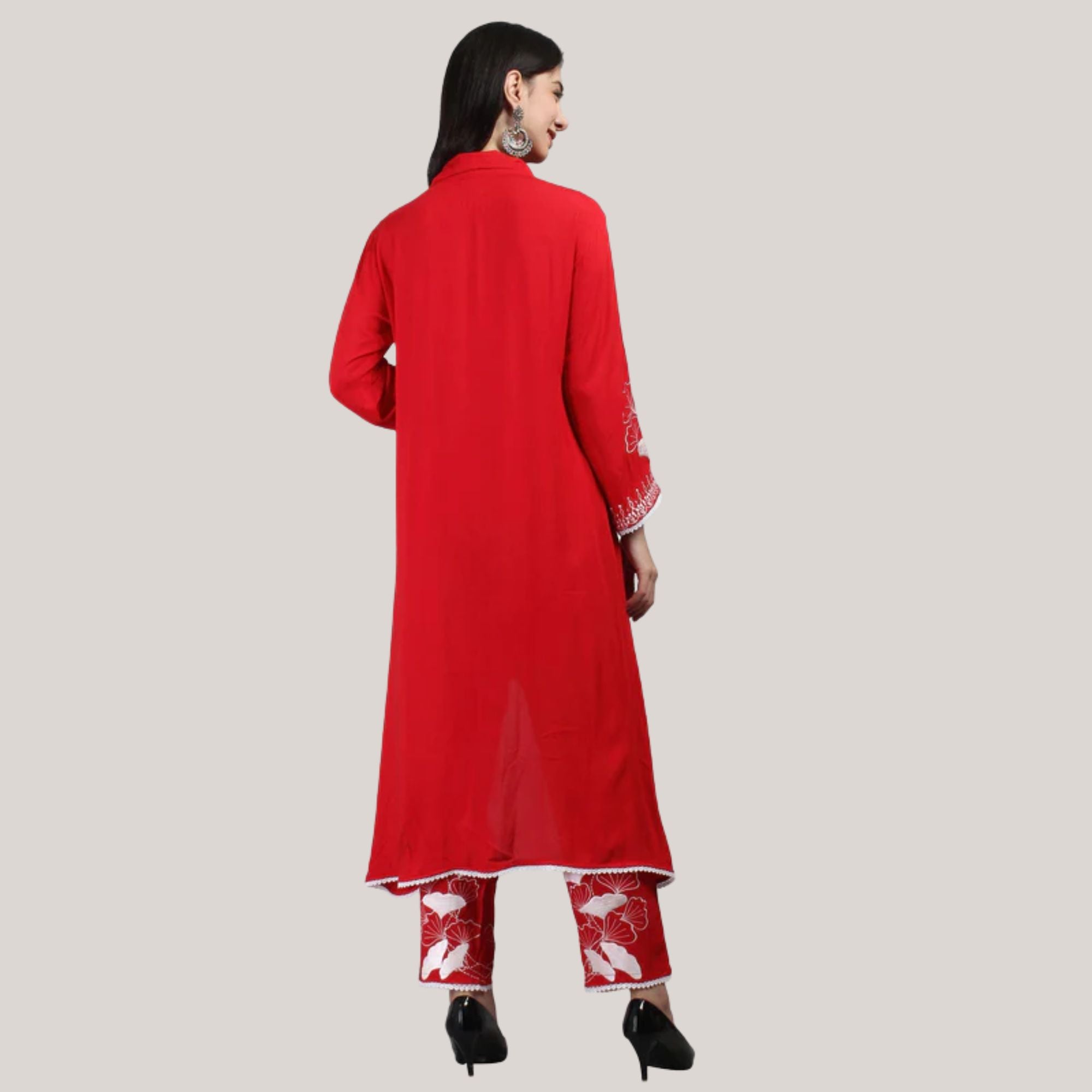 C-cut red Kurti