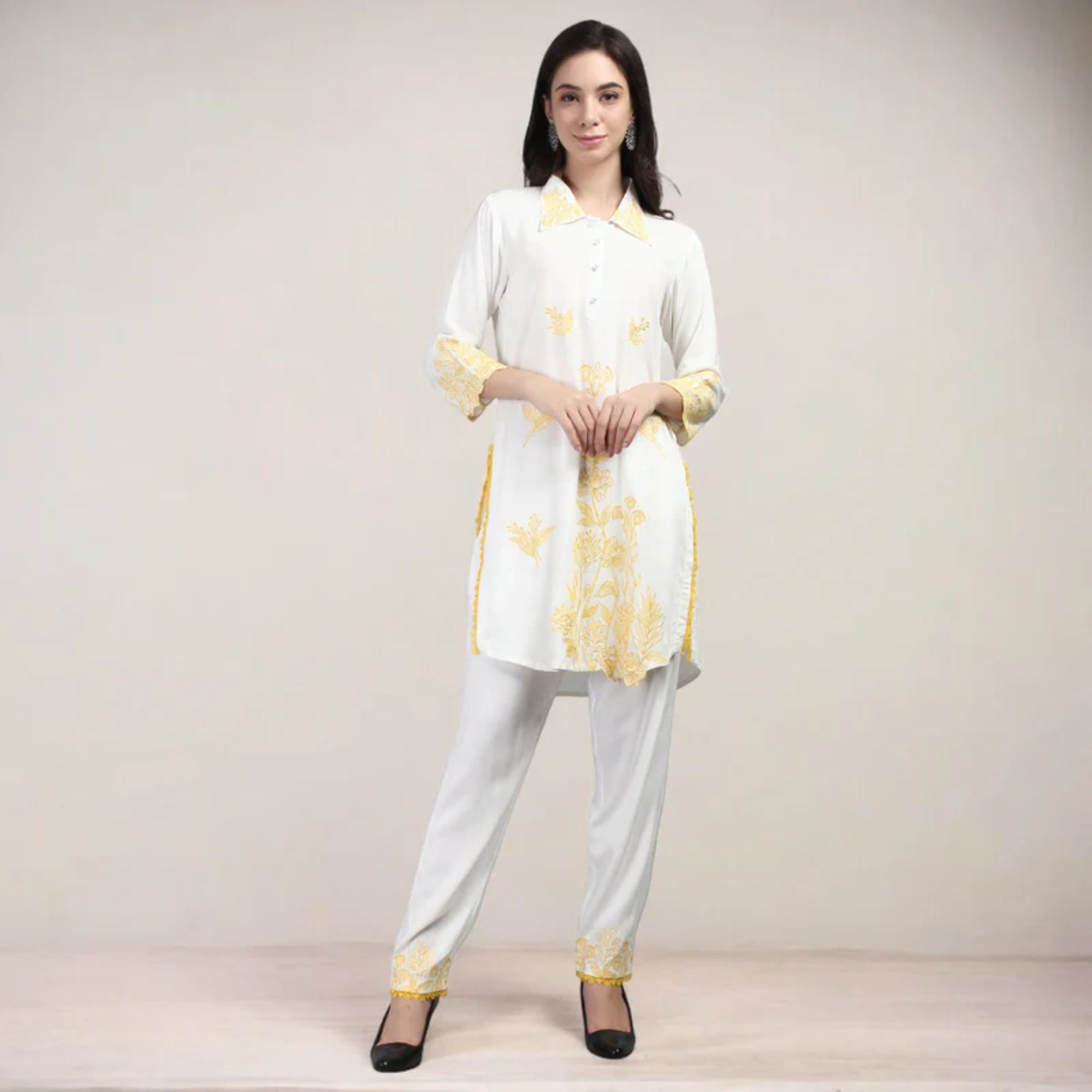 Co-ord Set With Machine Thread Work