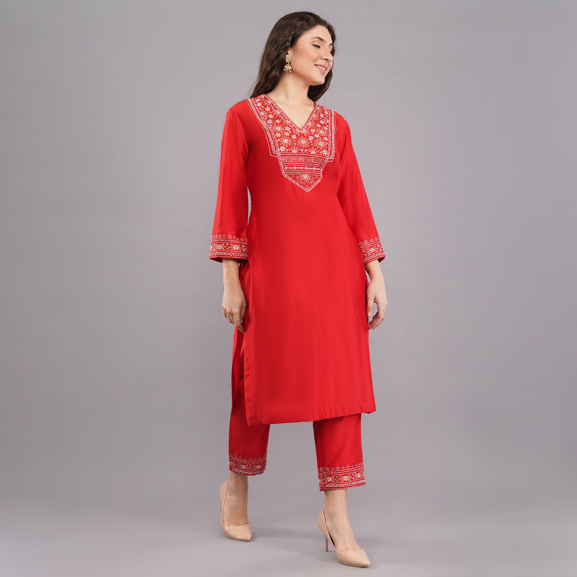 partywear red suit