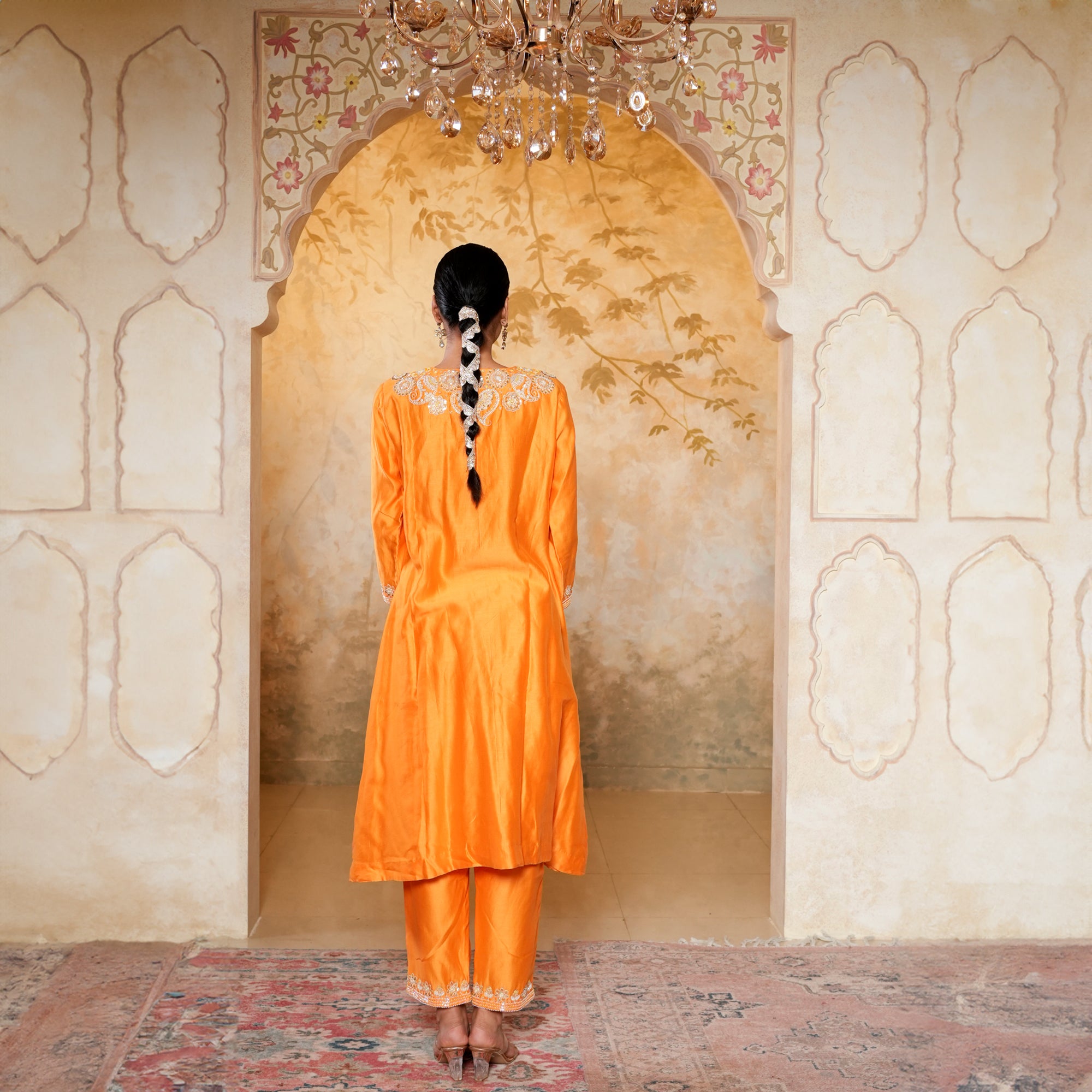 chanderi fabric suit