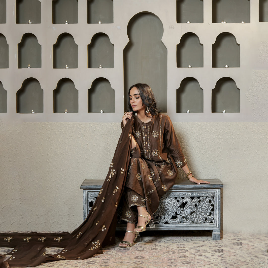 Chanderi suit set