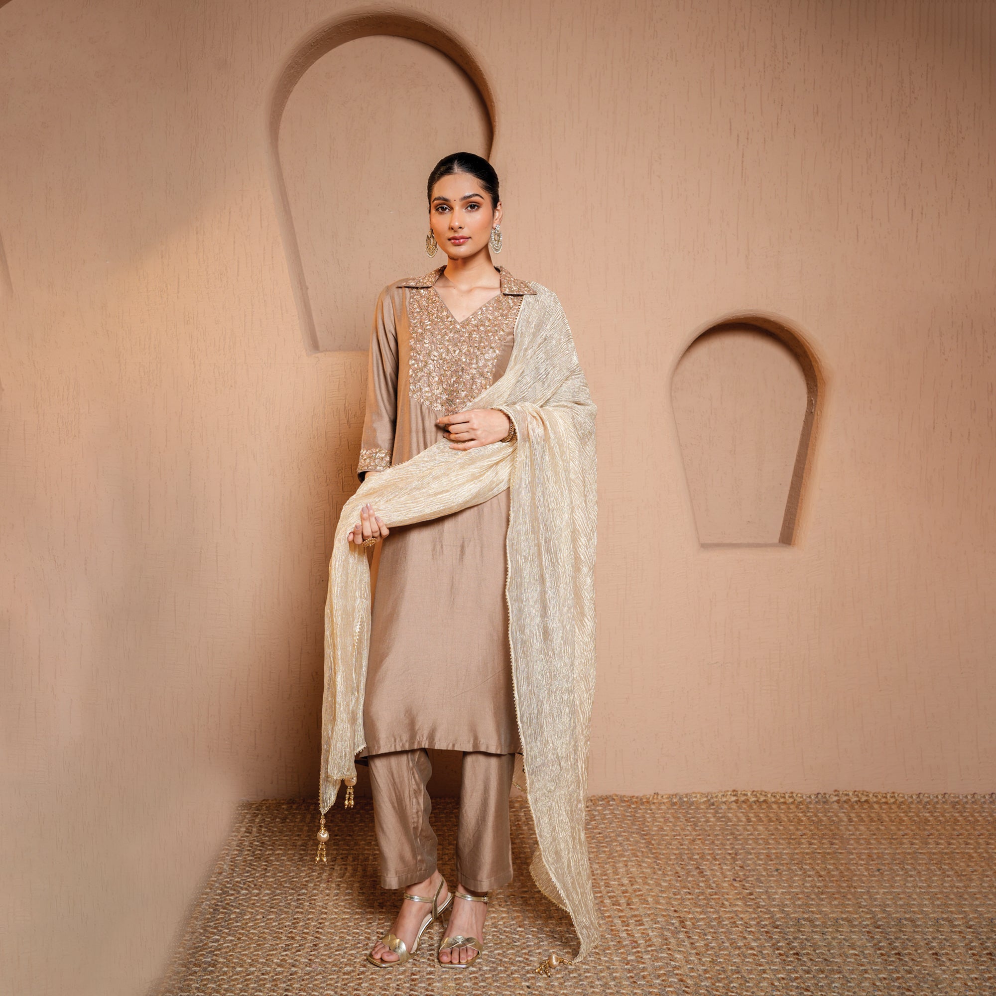 embroidery chanderi suit