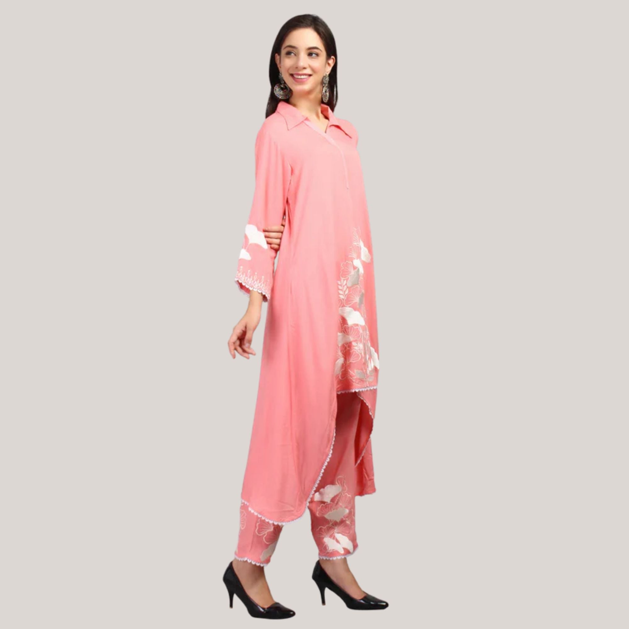 pink kurta set