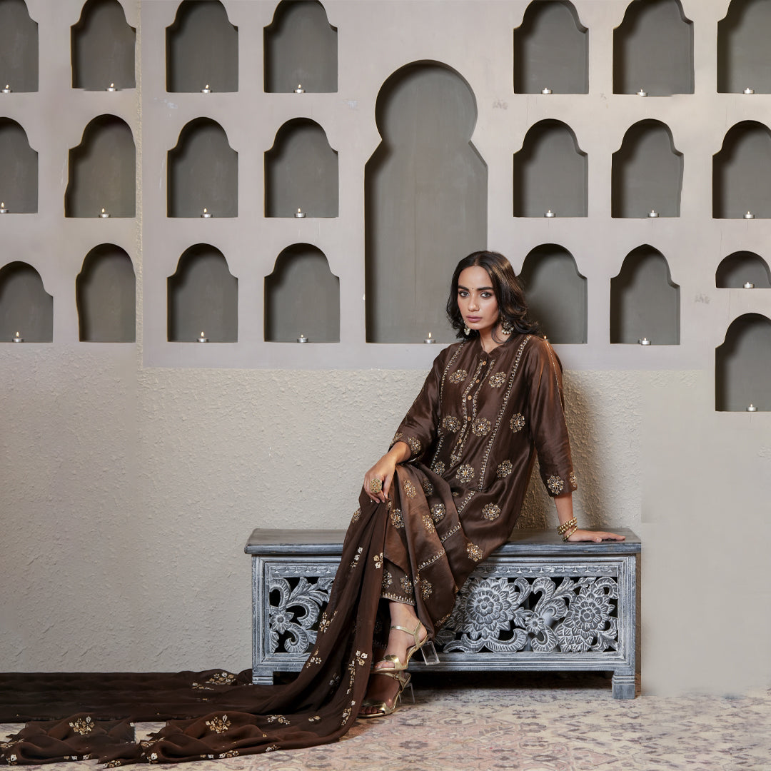 Best sequence work Chanderi suit