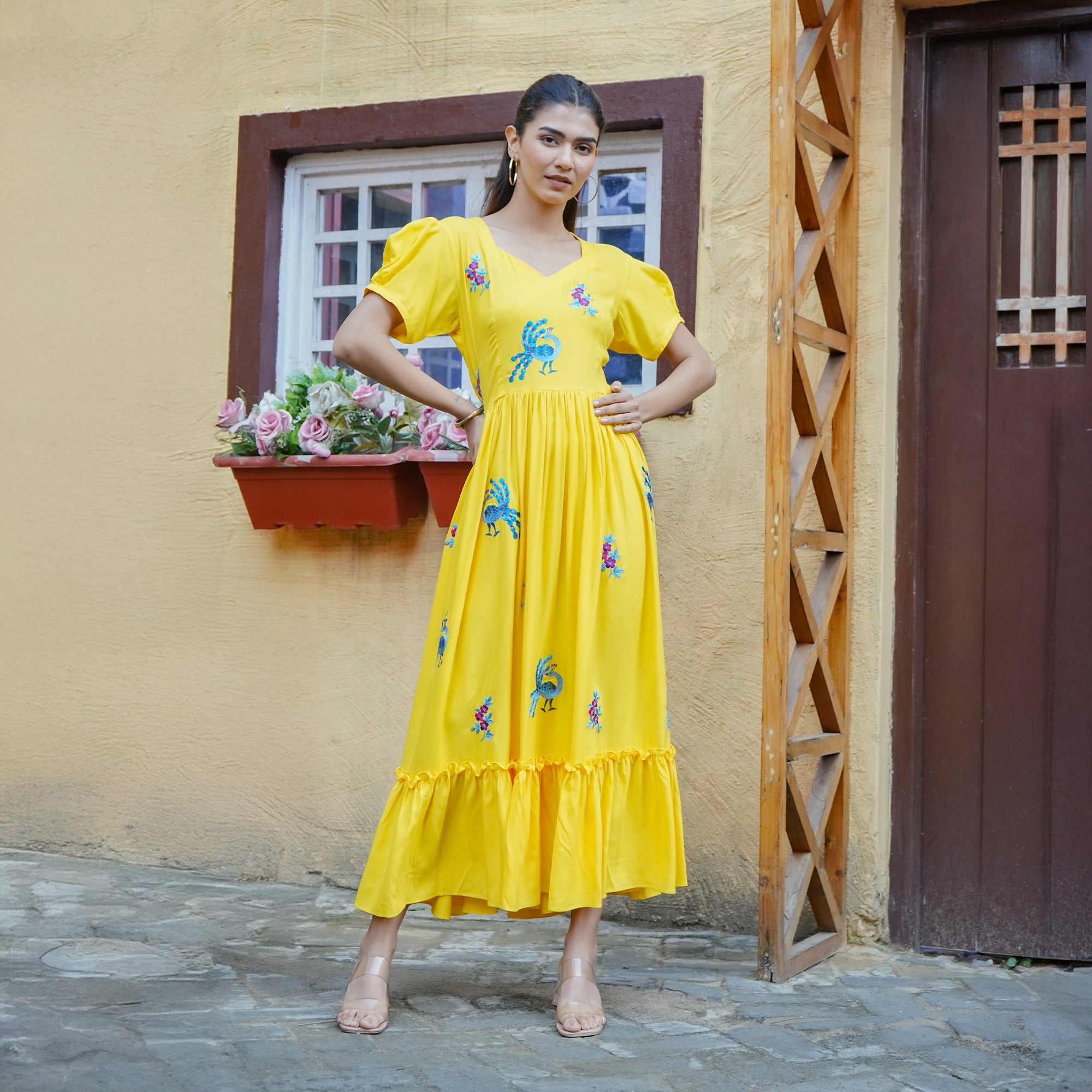 yellow women's dresses online