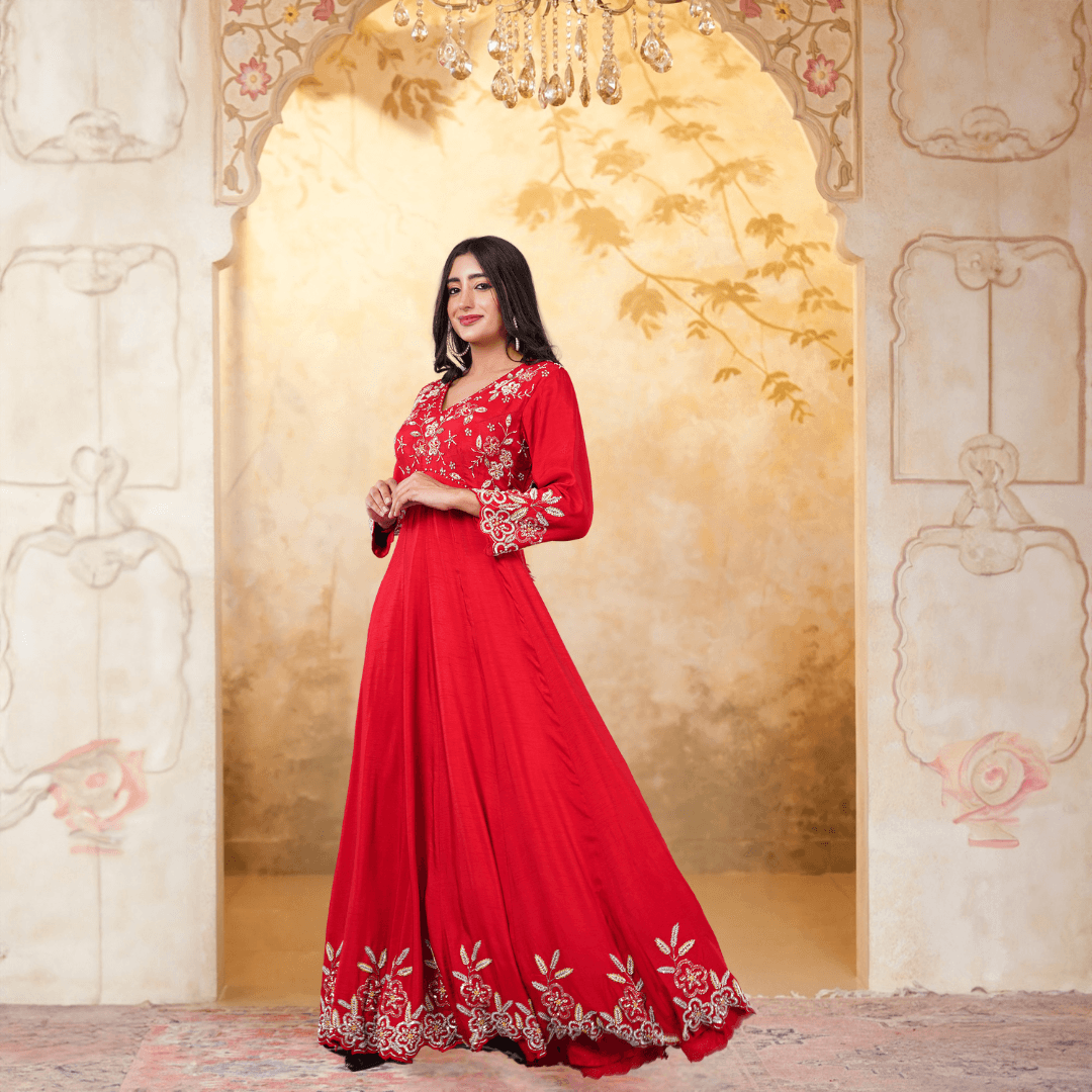 Heavy party wear anarkali suit

