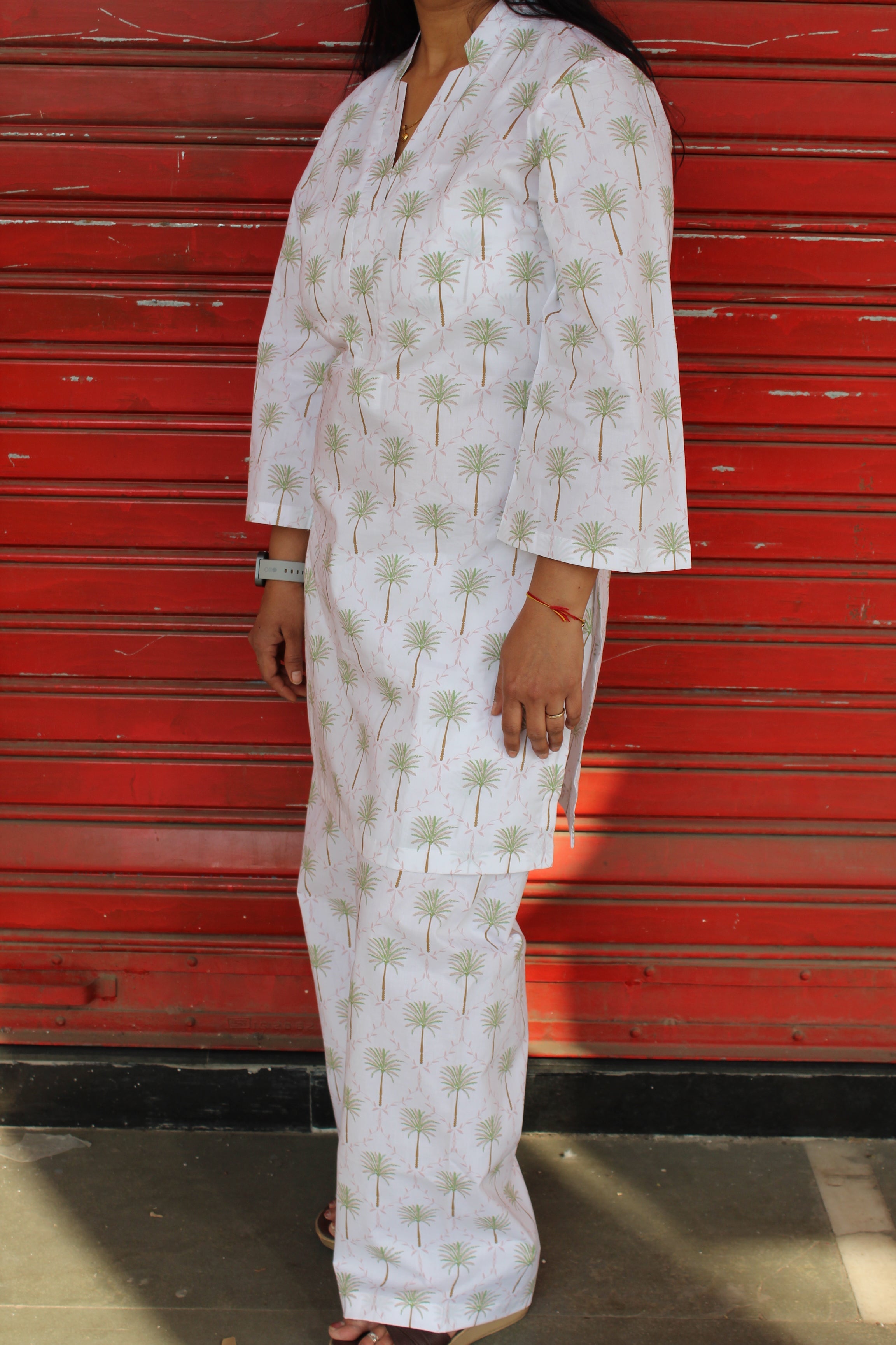 Printed Cotton Silk Cord Set 