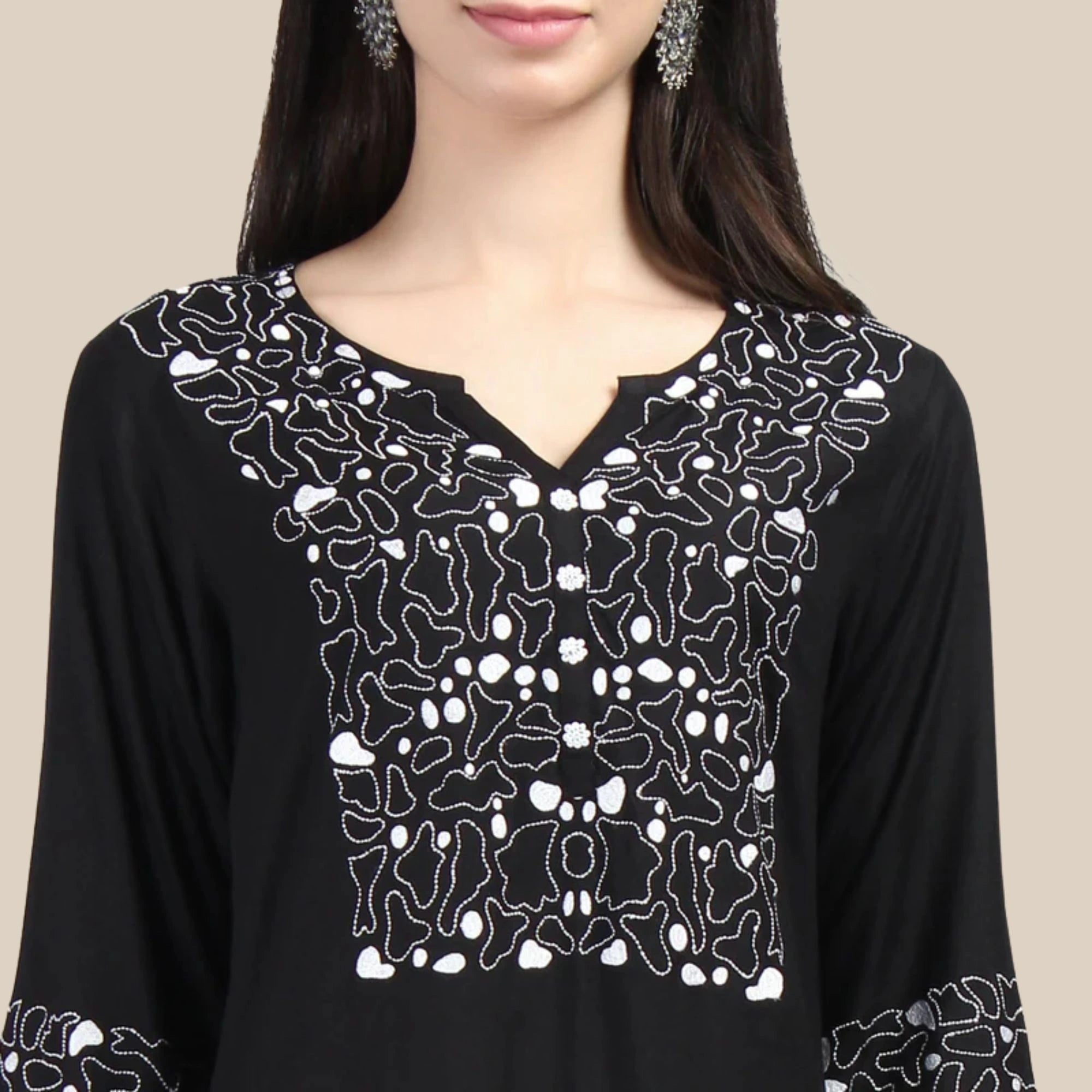 Rayon Corset with Machine Embroidery