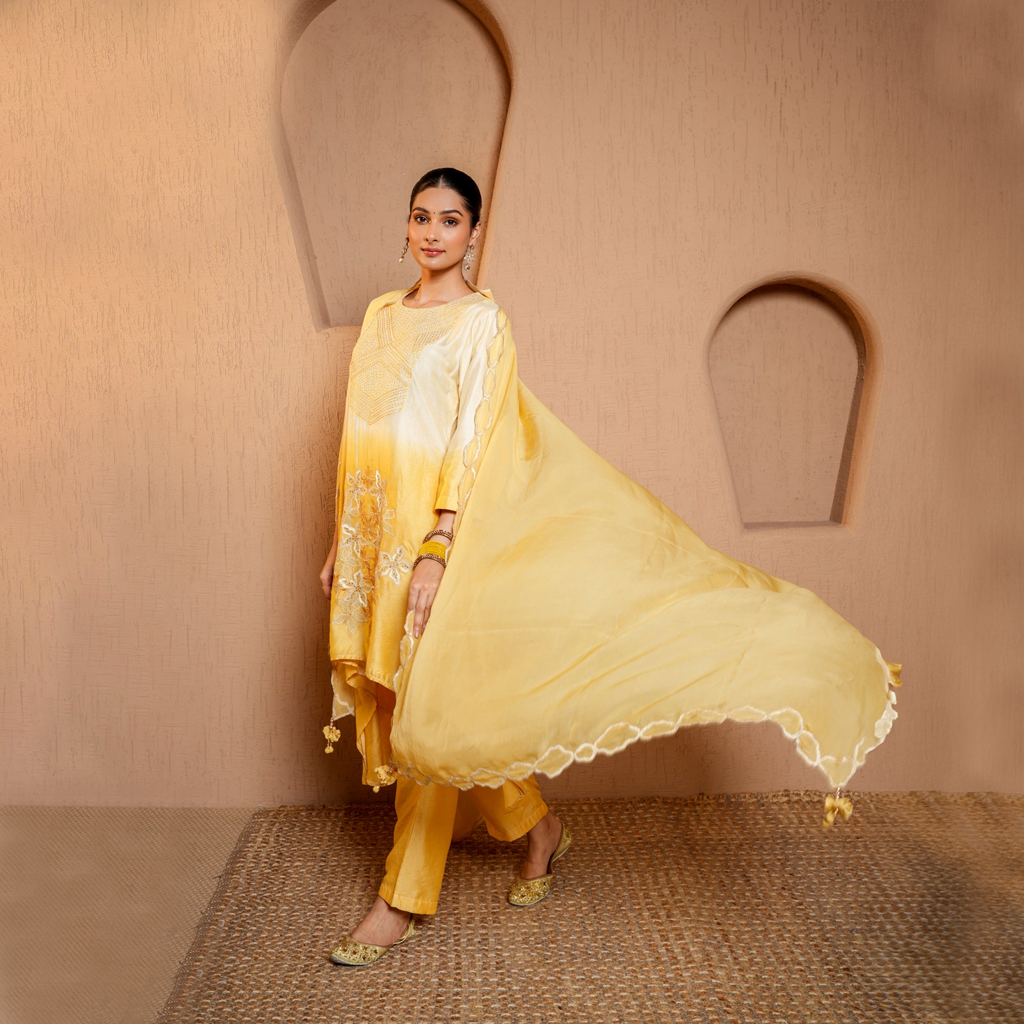 kurta golden yellow colour