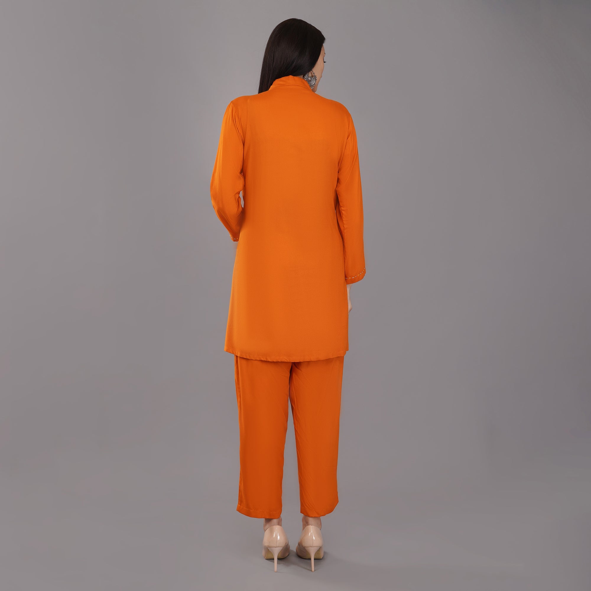 Rayon Co-ord Set With Cut Dana Beads Handwork Krishika Kreation
