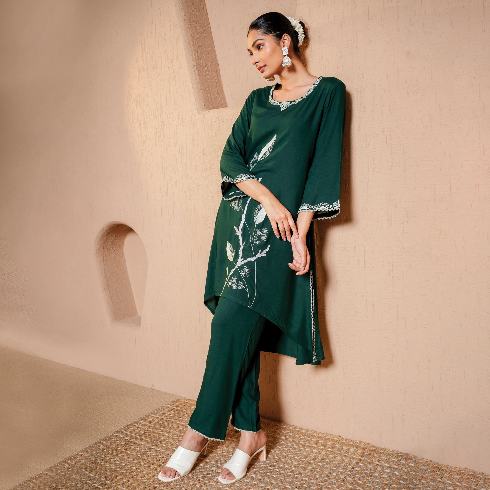Rayon embroidered kurta set
