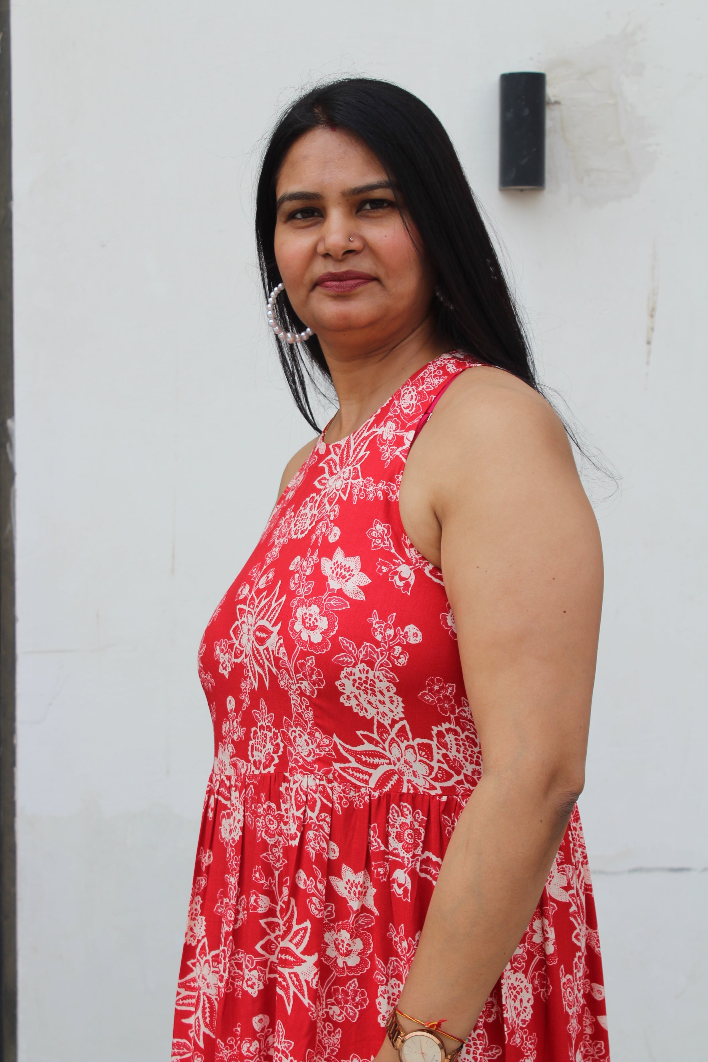  Red maxi dress 