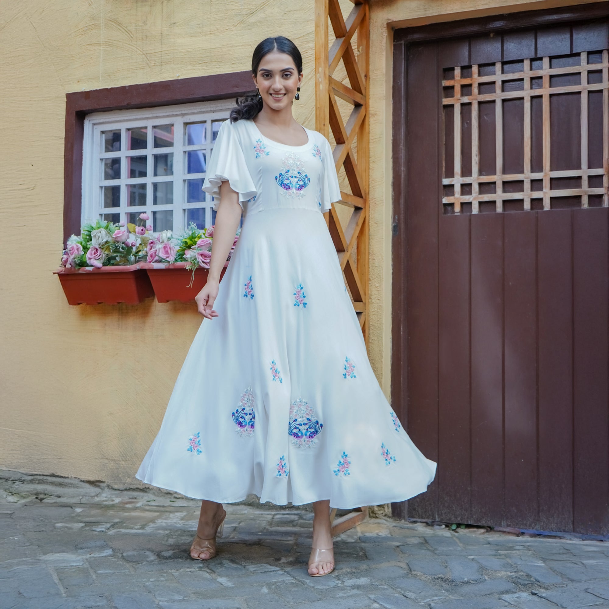 Cotton flared dress