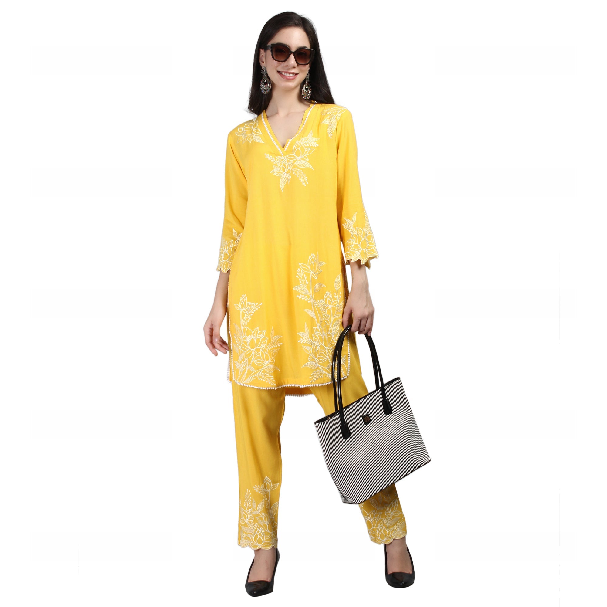 Rayon Co-ord Set With Machine Embroidery Work Krishika Kreation